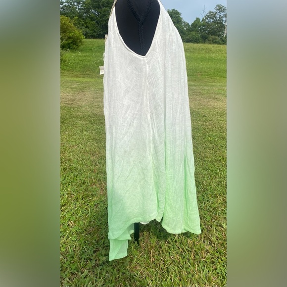 NWT Asymmetrical Cotton Gauze Cami Midi Dress Beach Cover Up sz L Boho Style - Picture 3 of 12